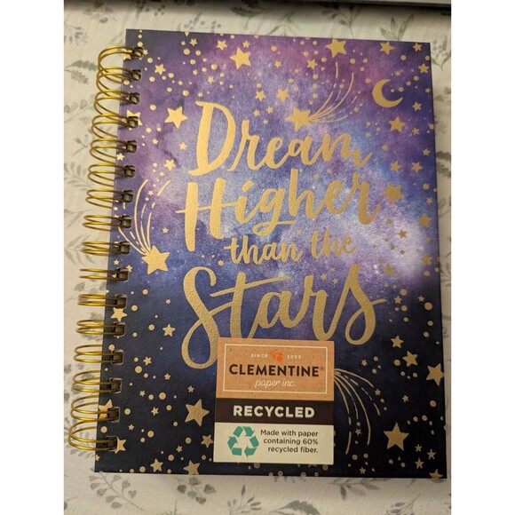 Clementine Journal Notebook Dream Higher than the stars 300 pages spiral+ pen - Picture 1 of 4